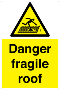 danger fragile roof